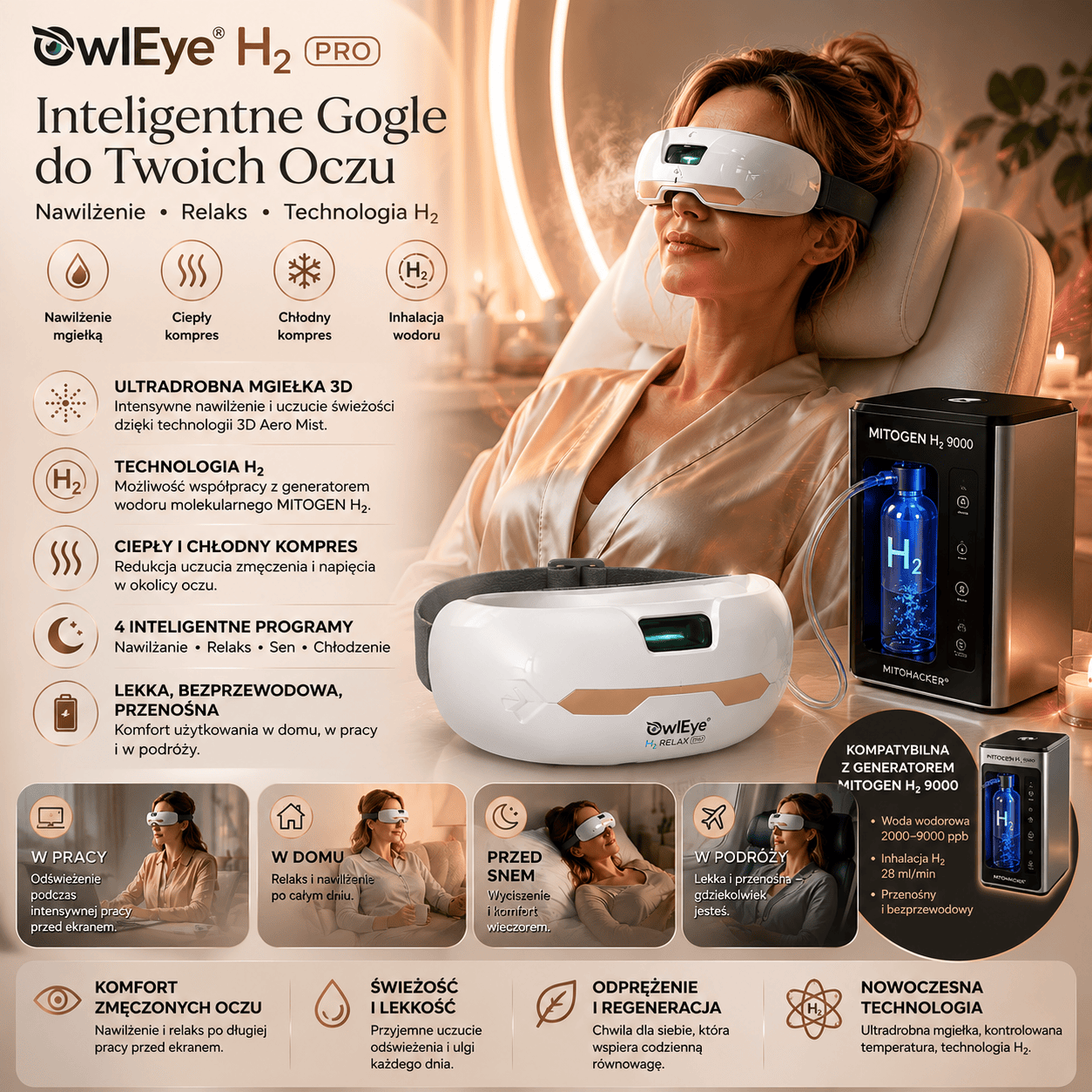 Inteligentna maska OwlEye H₂ PRO